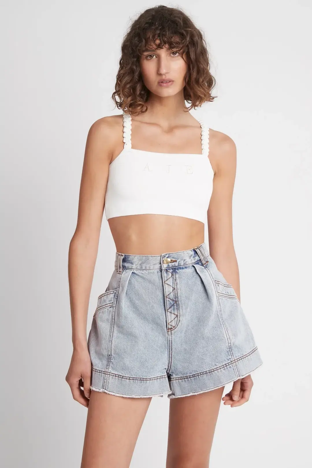 Aje Livadi Braided Knit Top White Size S for rent on The Volte - main image