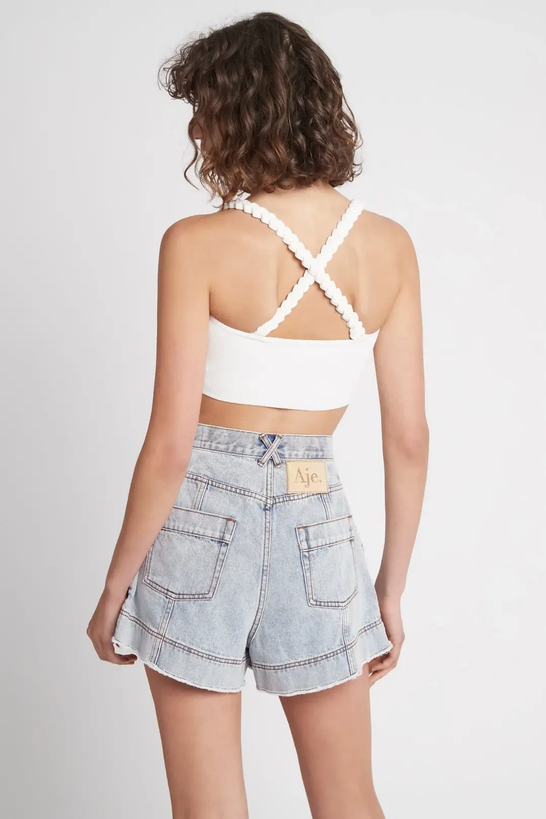 Aje Livadi Braided Knit Top White Size S for rent on The Volte - main image