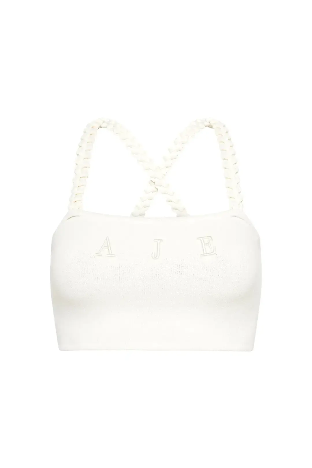 Aje Livadi Braided Knit Top White Size S for rent on The Volte - main image