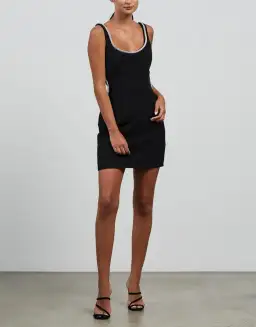 Nicola Finetti Short Rhinestone Dress Black Size 6 for rent on The Volte - image 1