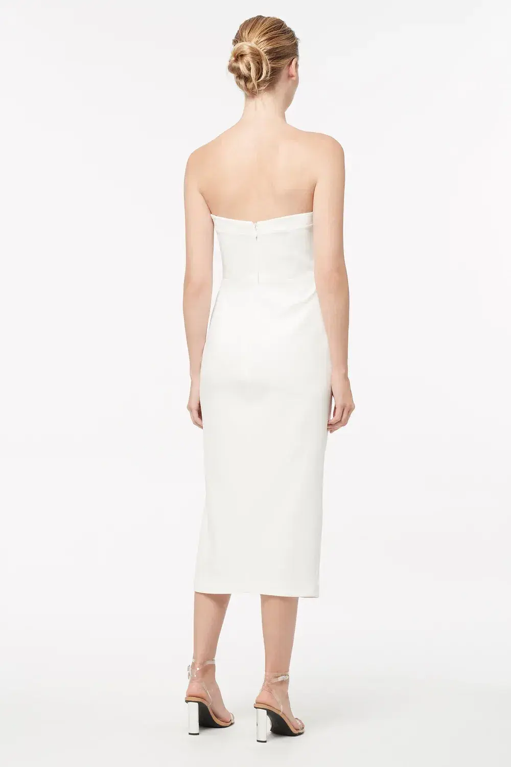 Manning Cartell Hit Predictor Strapless Midi Dress White Size 8 for rent on The Volte - main image