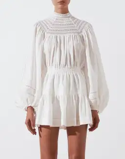 Shona Joy Lola High Neck Mini Dress White Size 8