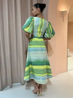 Acler Temple Dress in Impressionist Stripe Size 10 for rent on The Volte - image 3