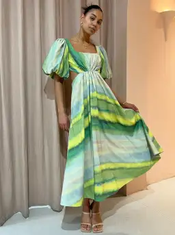 Acler Temple Dress in Impressionist Stripe Size 10 for rent on The Volte - image 4