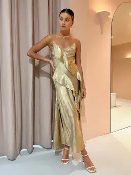 Acler Queensbridge Dress Gold Size 8 for rent on The Volte - image 4