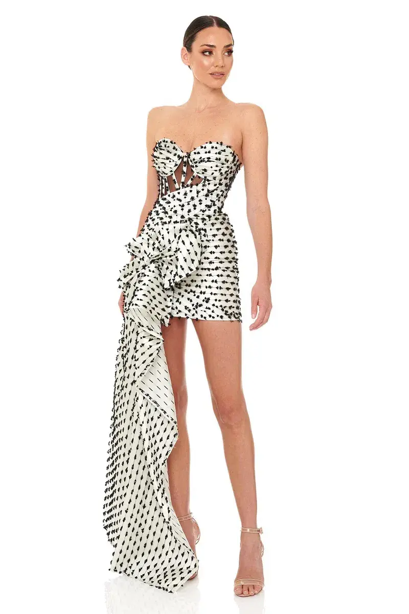 Eliya the Label Georgette Dress Black/White Size Small for rent on The Volte - main image