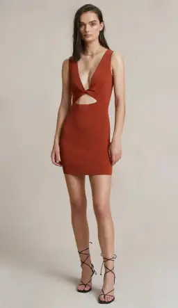 Bec & Bridge Brick Sorbet Summer Knit Mini Dress Brick Size 12