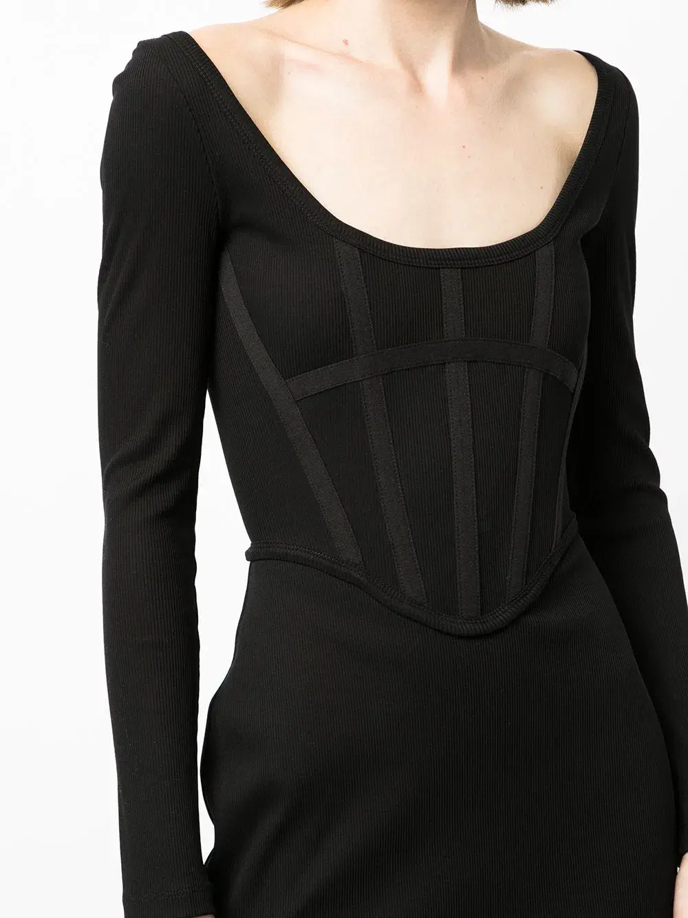 Dion Lee Rib Corset Mini Dress Black Size 10 for rent on The Volte - main image