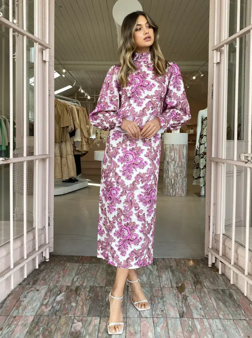 Alemais - Isla Midi Dress Print - Size 10 for rent on The Volte - main image