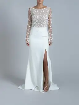 Rime Arodaky Blair Wedding Dress White Size 10 for rent on The Volte - image 1