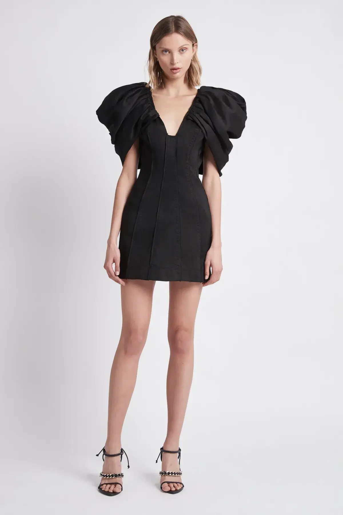 Aje Admiral Butterfly Sleeve Mini Dress Black Size 8 - Image 1