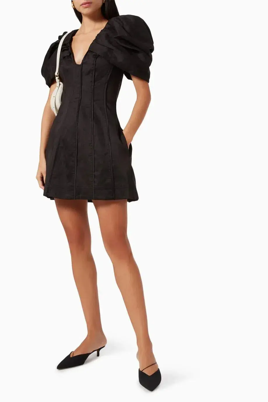 Aje Admiral Butterfly Sleeve Mini Dress Black Size 8 - Image 4