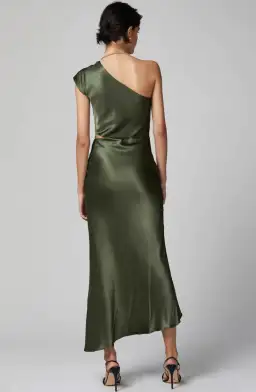 Bec & Bridge Delphine Asym Midi Dress Fern Green Size 10 for rent on The Volte - image 6