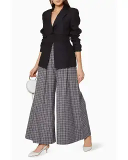 Acler Cunningham Pants Grey Check Print Size AU 6 for rent on The Volte - image 1