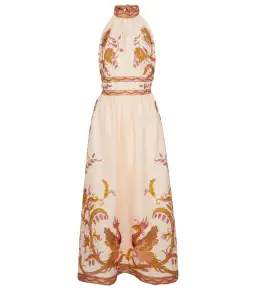 Zimmermann Cassia Halterneck Floral Dress Cream Bird Floral Size 0 / AU 8 for rent on The Volte - image 3