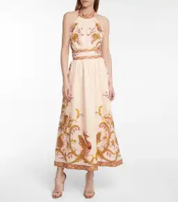 Zimmermann Cassia Halterneck Floral Dress Cream Bird Floral Size 0 / AU 8 for rent on The Volte - image 1