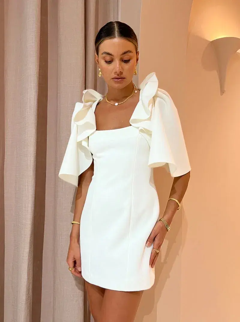 Acler Gwynn Dress Cream Size 8 for rent on The Volte - main image