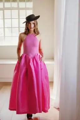 Marques' Almeida Taffeta-skirt organic cotton-blend midi dress Pink Size XS / AU 6 for rent on The Volte - image 1