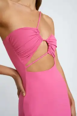 By Johnny Siya Slice Gather Dress Pink Size 8 for rent on The Volte - image 5