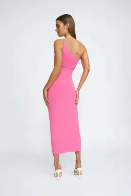 By Johnny Siya Slice Gather Dress Pink Size 8 for rent on The Volte - image 3