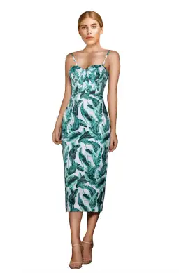 Elle Zeitoune Alannah Tropical Palm Dress Print Size 6 for rent on The Volte - image 1