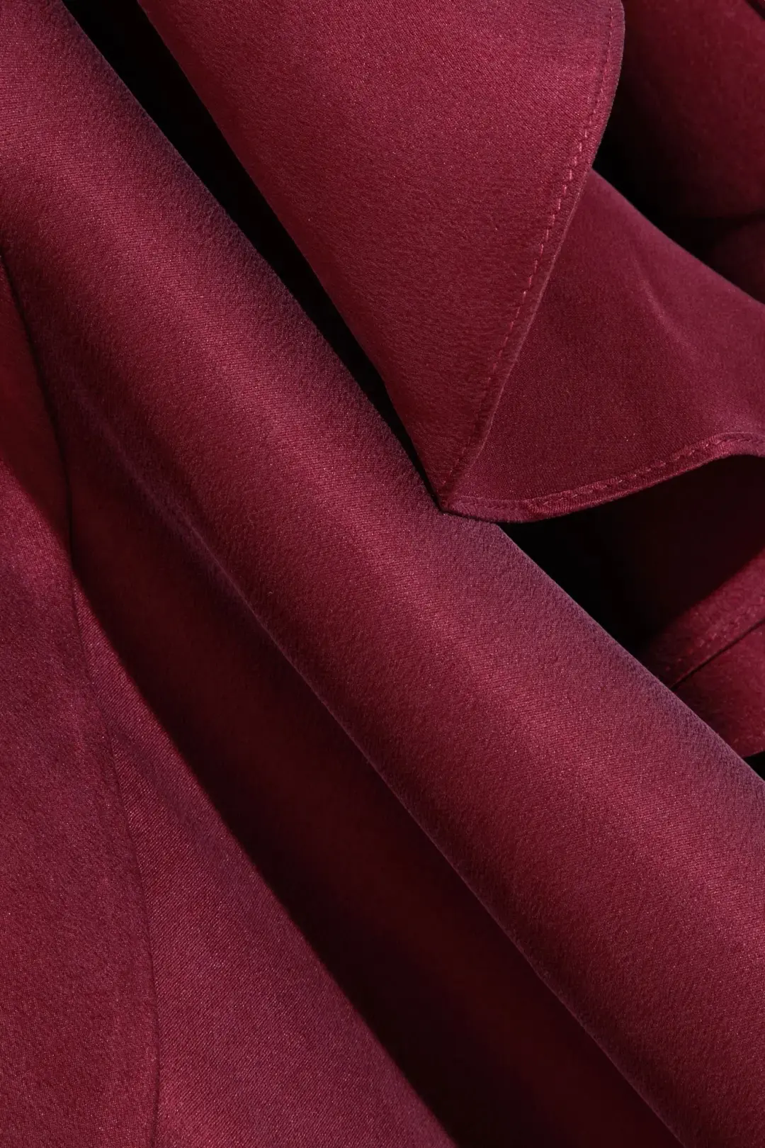 Zimmermann Asymmetric Washed Silk Wrap Midi Dress Burgundy Size 12 for rent on The Volte - main image