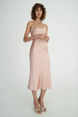 Hansen & Gretel Demi Silk Dress Pink Size L for rent on The Volte - image 1