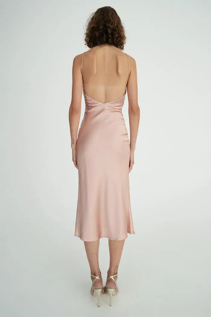 Hansen & Gretel Demi Silk Dress Pink Size L for rent on The Volte - main image