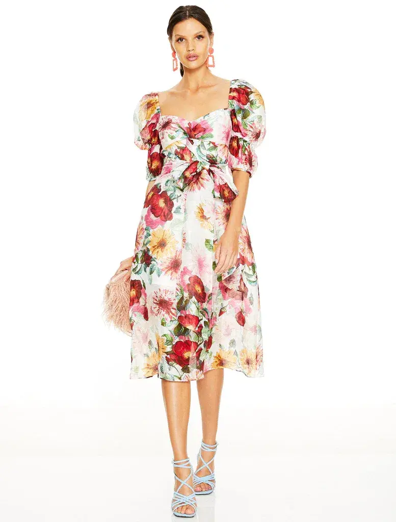 Talulah Garland Midi Floral Dress Print Size S for rent on The Volte - main image