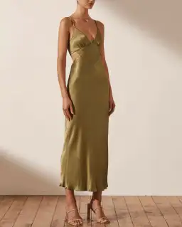 Shona Joy Alma Backless Midi Dress Cumin Size 14 for rent on The Volte - image 4