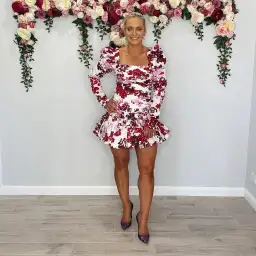 Aje Marlene Roses Ruched Top & LA Vie Bubble Mini Skirt Set Print Size 10 for rent on The Volte - image 2