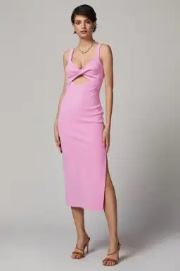 Bec & Bridge Joelle Midi Dress in Bubblegum Pink Size 14