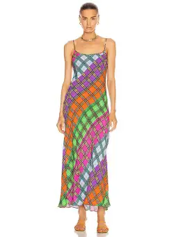Rixo Holly Rainbow Check Print Dress Size 10 for rent on The Volte - image 1