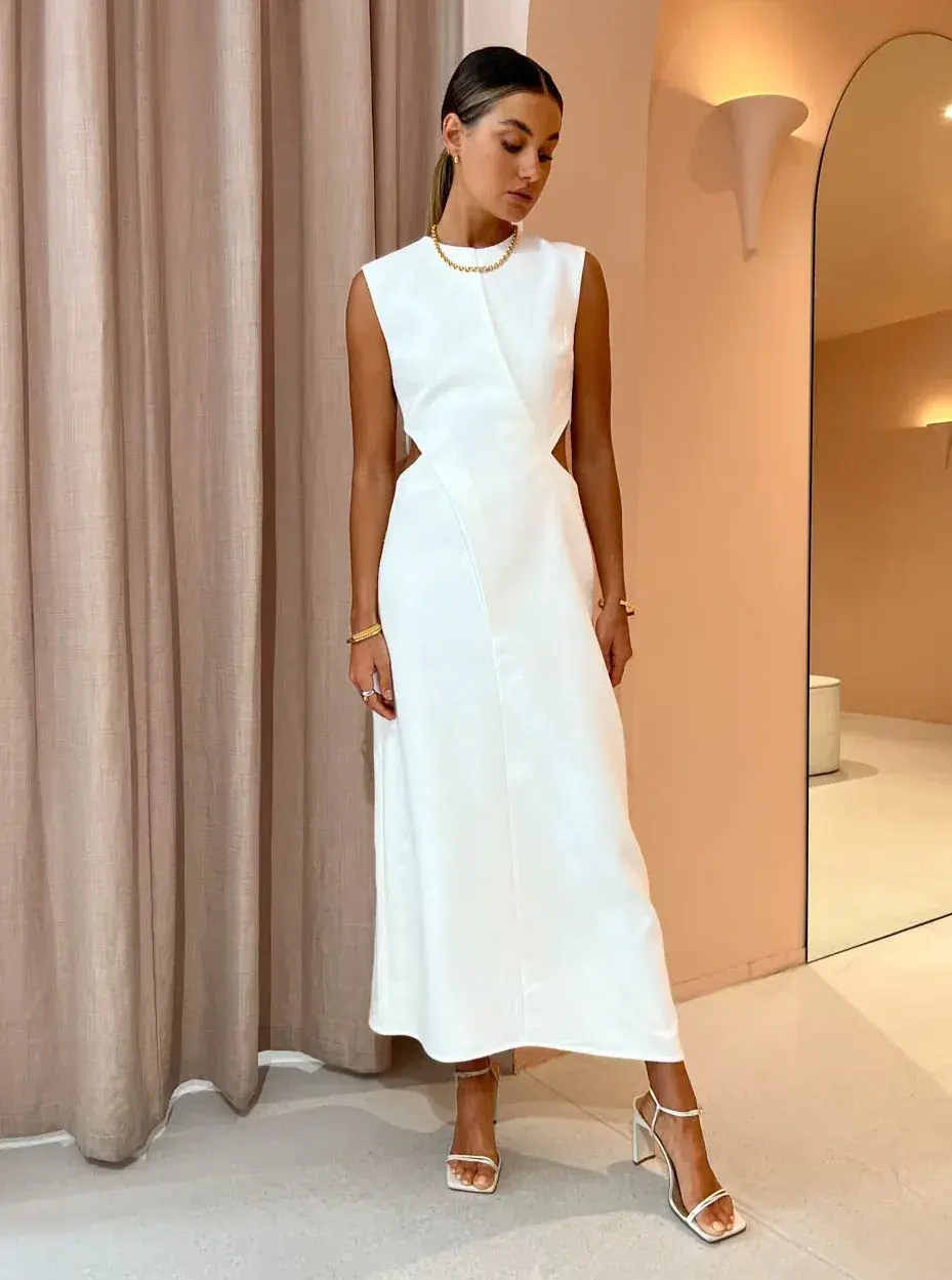 Camilla & Marc Hoxton Sleeveless Dress in Cream Size 6 for rent on The Volte - main image