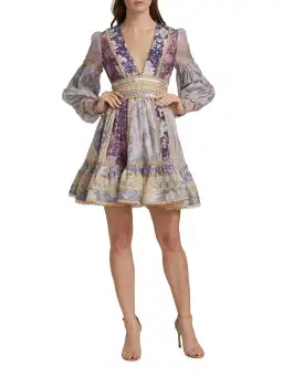 Zimmermann The Celestial Lace Panelled Mini in Spliced Lavender Floral
Size 1 / Au 8-10