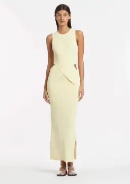 Sir the Label Kelvin Draped Dress in Lemon Yellow Size 10 for rent on The Volte - image 1