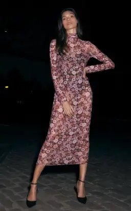 Scanlan Theodore Floral Mesh Dress Pink Size 6 for rent on The Volte - image 3