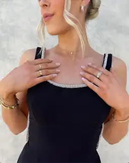 Nicola Finetti Short Diamond Backless Dress Black Size 8 for rent on The Volte - image 3