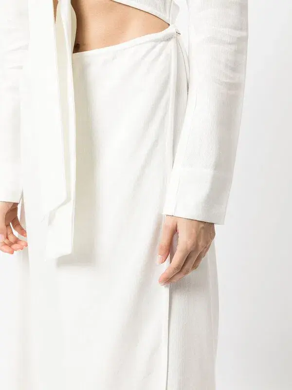 Sir The Label Clemence Long Sleeve Wrap Dress Ivory Size 0 / AU 6 for rent on The Volte - main image