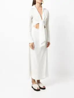 Sir The Label Clemence Long Sleeve Wrap Dress Ivory Size 0 / AU 6 for rent on The Volte - image 2
