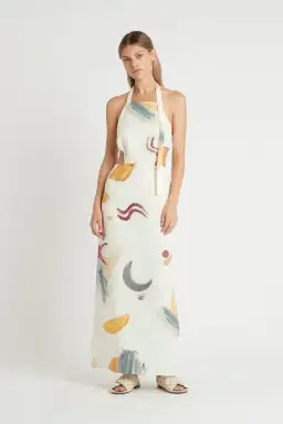 Sir The Label Gabrielle Penfold Martine Halter Dress Print Cream Size 0 / AU 6 for rent on The Volte - image 1