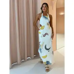 Sir The Label Gabrielle Penfold Martine Halter Dress Print Cream Size 0 / AU 6 for rent on The Volte - image 4