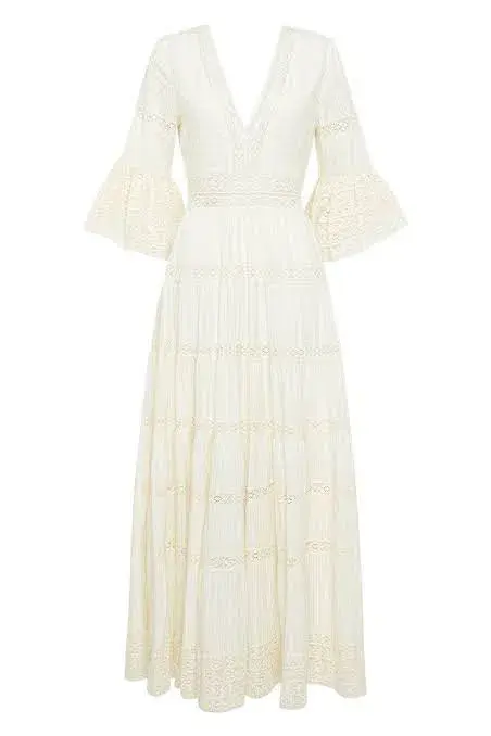 Spell & The Gypsy Tuula Senorita Gown Cream Size Medium for rent on The Volte - main image