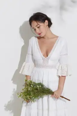 Spell & The Gypsy Tuula Senorita Gown Cream Size Medium for rent on The Volte - image 2