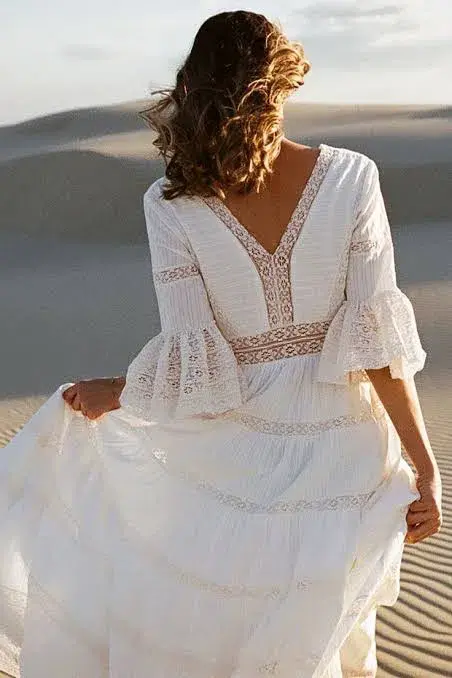 Spell & The Gypsy Tuula Senorita Gown Cream Size Medium for rent on The Volte - main image