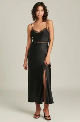 Ginia Naomi Silk Slip Dress Black Size XS for rent on The Volte - image 1