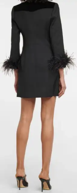 Rebecca Vallance Kawani Feather Trimmed Mini Dress Black Size 8 for rent on The Volte - image 3
