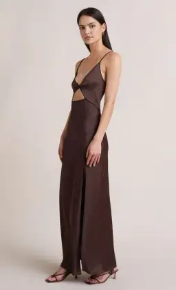 Bec & Bridge Hazel Maxi Dress in Chocolate Brown Size 12 for rent on The Volte - image 2