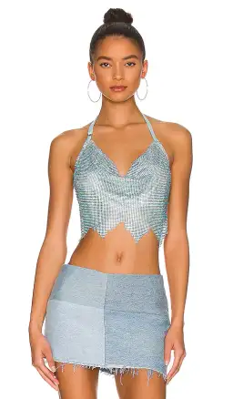 Poster Girl Lyla Crop Top in Cerulean Blue Crystal Size 8 for rent on The Volte - image 2