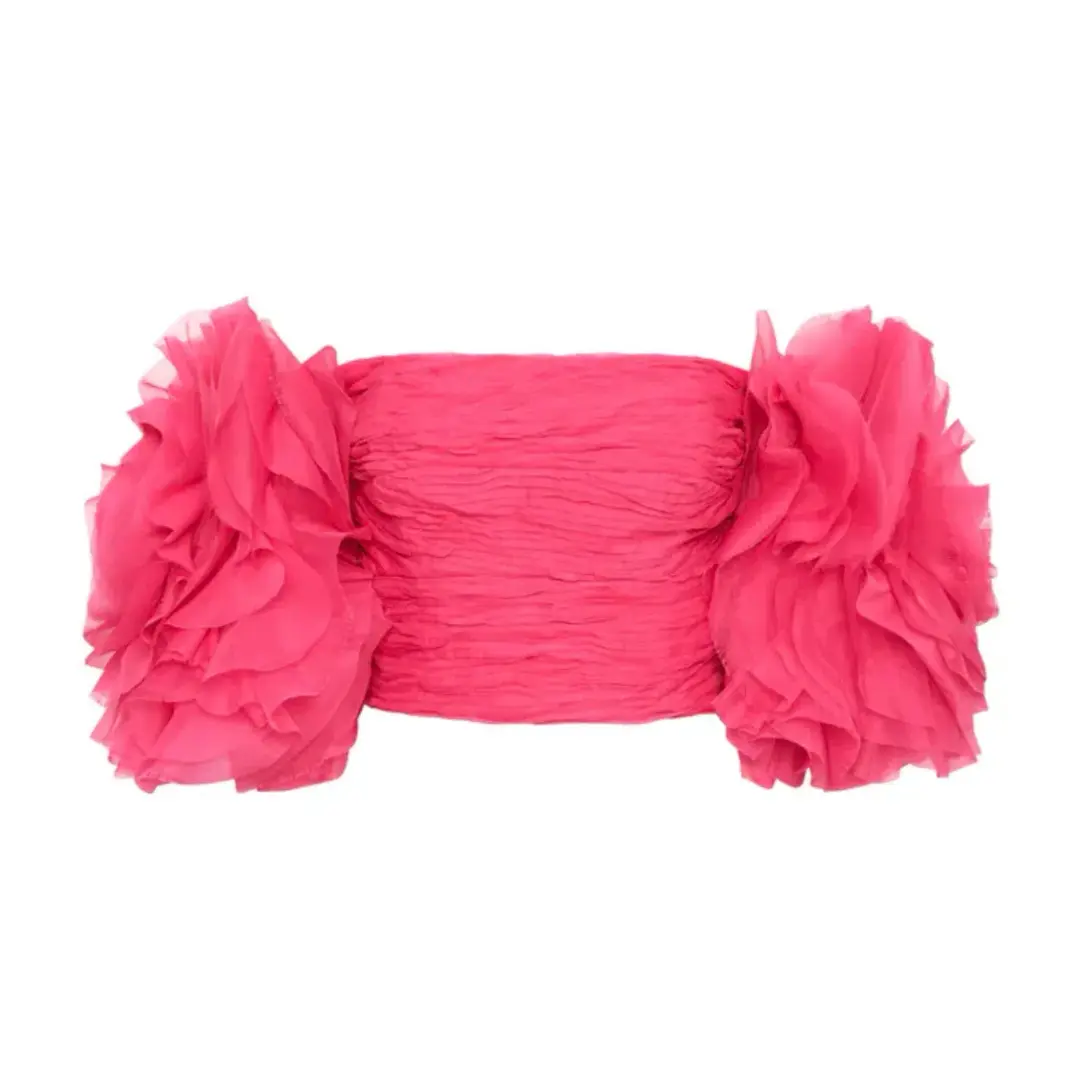 Aje Amour Bubble Top Berry Pink Size 8 for rent on The Volte - main image